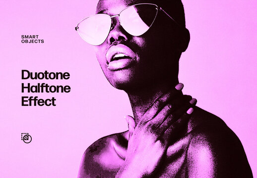 Duotone Halftone Photo Effect For Poster And Print Design