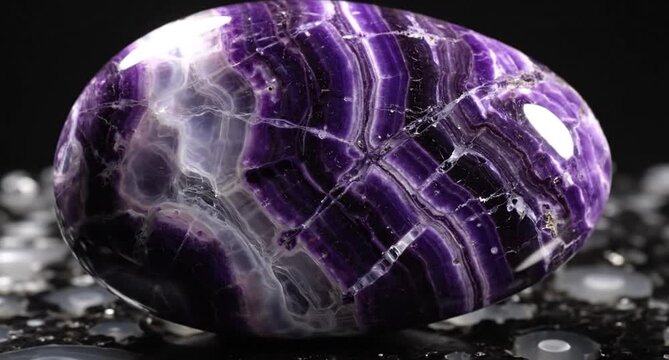 Polished Charoite Gemstone with Striking Purple Swirls