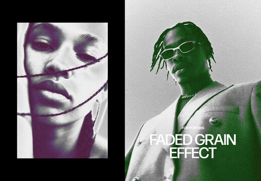 Vertical Faded Noise Photo Effect For Poster And Social Media Design
