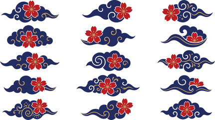 Vibrant of blue and red abstract sea creatures with floral patterns abstract blue and red colors coral reef © GR Graphics