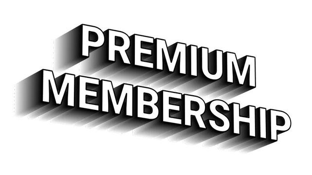 3D premium membership text typography animation video for exclusive subscription registration loyalty program vip access