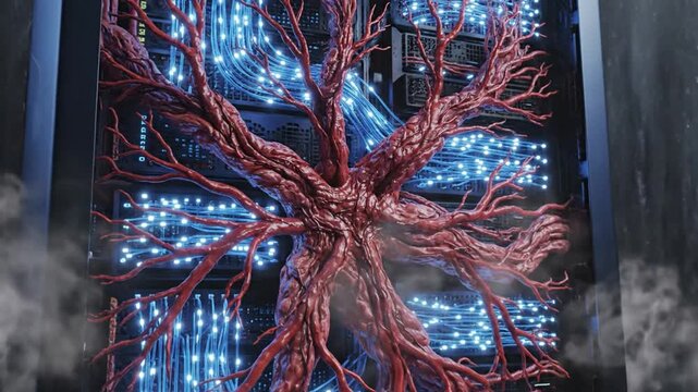 Organic Server Tree with Pulsing Circuits
