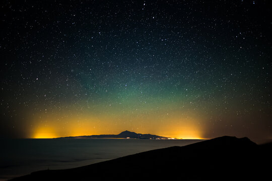 Milky Way over Tenerife, light pollution in the Canary Islands