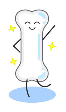 笑顔の元気な骨のイラスト