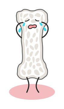 泣いている骨粗鬆症になった骨のイラスト