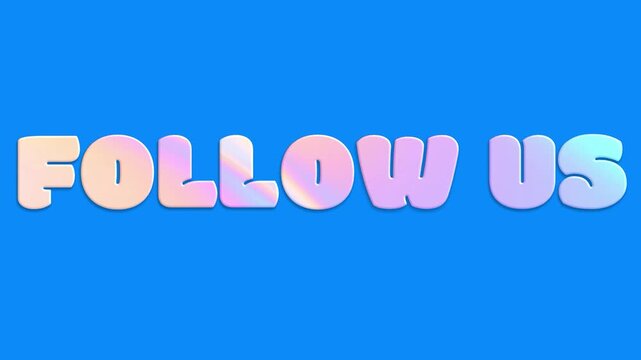 Follow us social media text typography animation video for online community engagement channel subscription marketing
