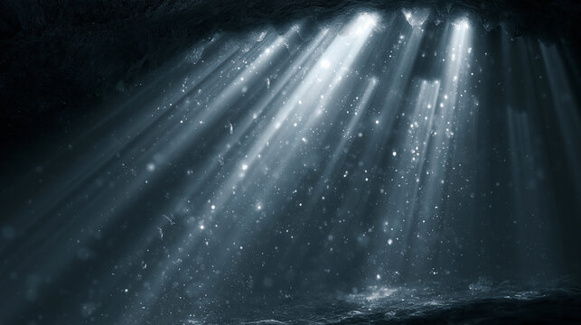 Cool Platinum White and Silver Dramatic God Rays