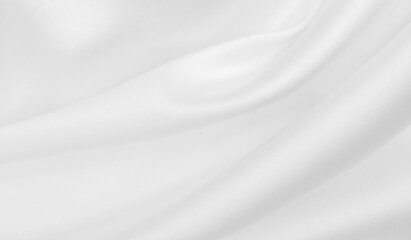 Fototapeta premium Smooth elegant white silk or satin luxury cloth texture as wedding background. Luxurious background design