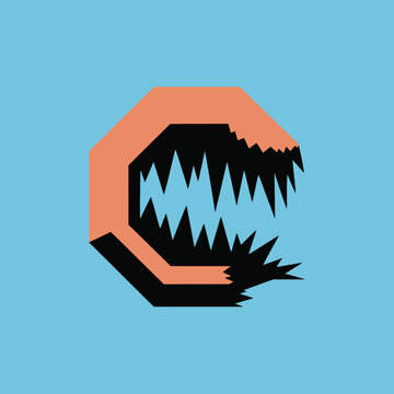 Letter C with sharp teeth logo.