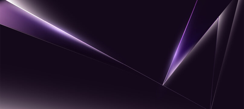 Purple and dark abstract geometric luxury background vector. Social ads banner or Landing page.