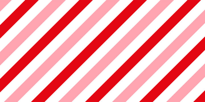 Candy cane Christmas background, peppermint diagonal stripes print seamless pattern