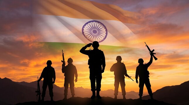 India Independence Day vector illustration with 15th August greeting text, big Ashok Chakra, wavy tricolor ribbon, and blue monument silhouette skyline.
