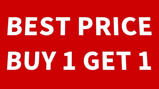 Best price buy one get one free bogo discount sale offer promotional banner text on bright red background retail graphic