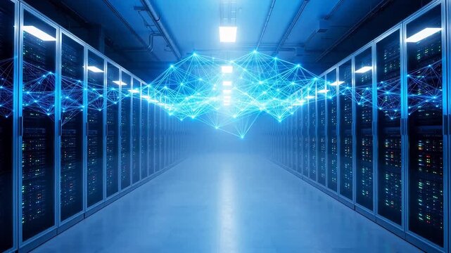 server room with network connections