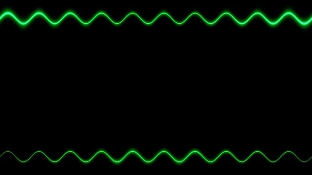 Abstract Green Wave Frame Digital Art