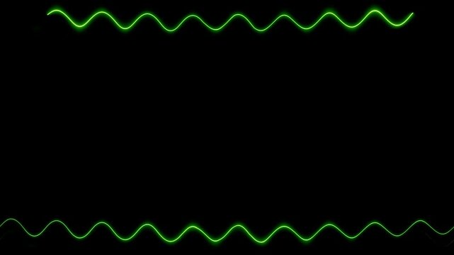 Abstract Green Wave Frame: A Digital Art Design