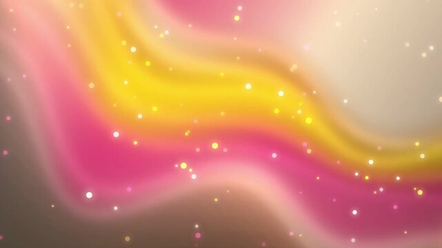 Vibrant pink and yellow swirls create a mesmerizing abstract background with sparkling lights.