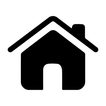 Solid black minimal house home vector icon for website homepage and UI design