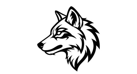 Fototapeta premium Stylized wolf head profile graphic design art