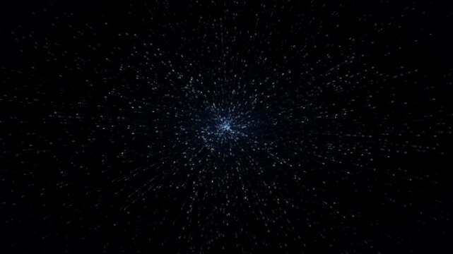 Radial Burst Binary Code Background - Exploding Digital Data Emanation 4K Seamless Loop