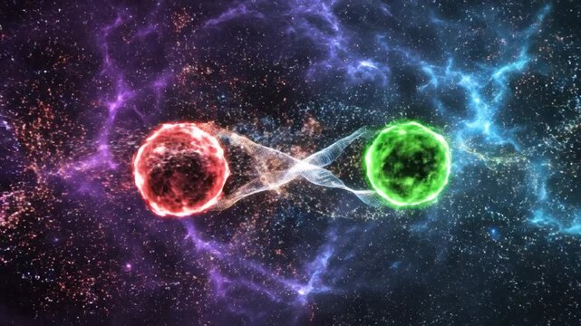 Two Quantum Particles Entangled in Cosmic Nebula