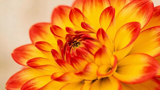 Closeup of a vibrant red and yellow flower
