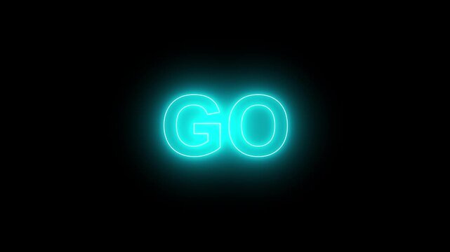 Animated of 3 2 1 go countdown animation on black screen. Glowing neon 321 go time limit animation. Game concept.4k quality animation video..