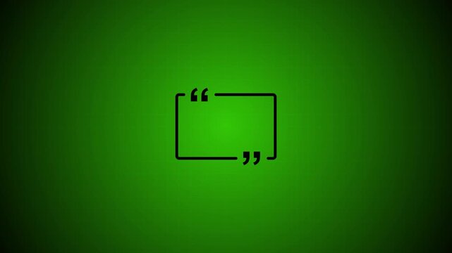 Black outline square quotation mark frame quote speech bubble. Empty square quote frame with quotation marks.4k quality animation video.