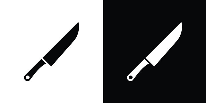 Kitchen knife icon concept flat black vector. EPS10
