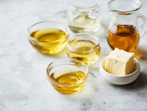 different cooking oils and butter