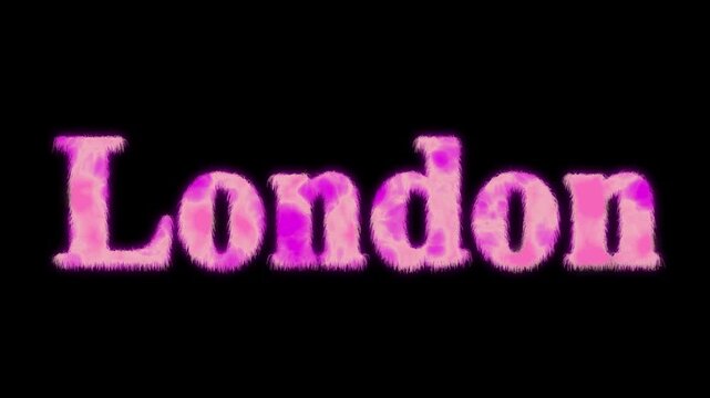 Abstract typography animation reveals the word London in a dynamic design. 4k text animated video