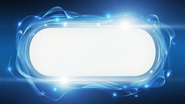 Minimal rectangular frame made of soft energy waves gently flowing along the border