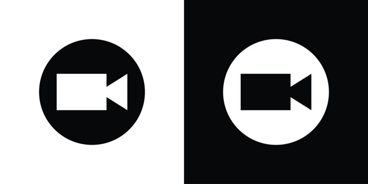 Video call icon concept flat black vector. EPS10