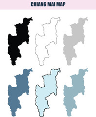 Obraz premium Chiang Mai map variations in diverse color palettes and styles for geographical concepts