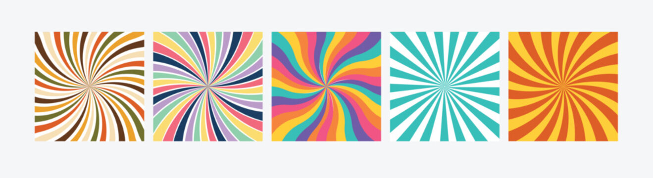 Vibrant retro optical illusion patterns