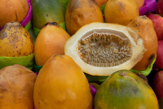 Sweet passionfruit or maracuja doce, a Brazilian variety with low acidity