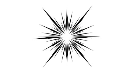 Fototapeta premium Exploding starburst graphic black white abstract effect