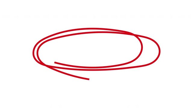 Red Scribble Animated Icon With Alpha Channel. Abstract Doodle, Creativity, And Spontaneous Expression Motion Graphic. Artistic Design Element