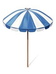 Obraz premium Blue white beach umbrella illustration.