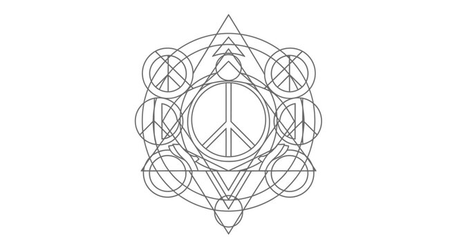 Sacred geometry peace symbol abstract design