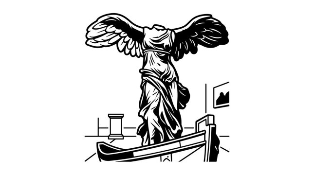 Winged Victory of Samothrace statue illustration.