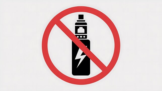 No Vaping Sign, Prohibition Symbol, E-Cigarette Ban Icon, Warning Label
