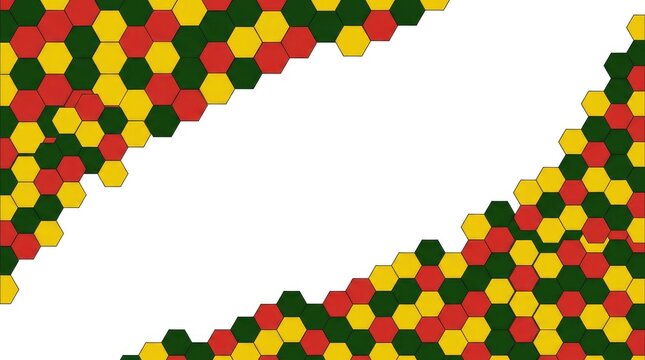 Rasta colorful hexagon border pattern