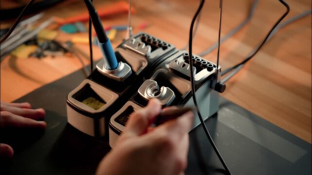 Soldering Circuit Board Close Up