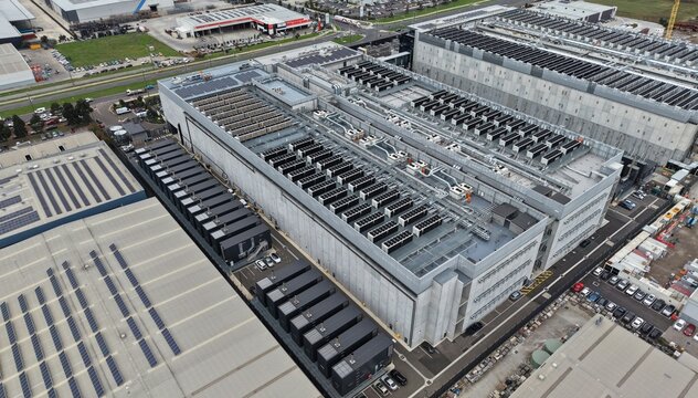 Data center complex aerial view infrastructure technology facility