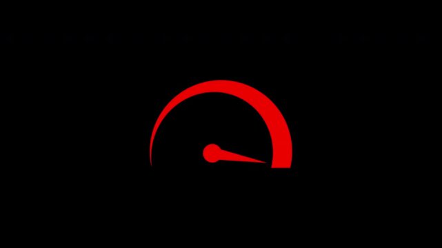 Speedometer Tachometer Gauge And Fast Acceleration Dashboard Red Loop Transparent Background Alpha Channel