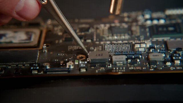 Soldering Circuit Board Macro Close Up