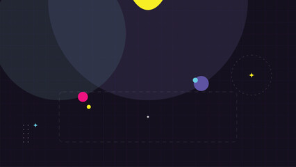 Cosmic Abstract Planet Shapes Minimalist Digital Art Tech Presentation Slide Background For Space Exploration Website Interface And Futuristic Graphic Design © Asher