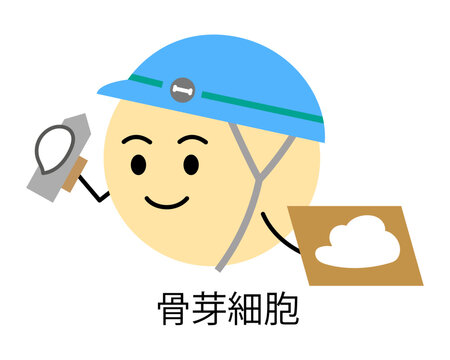骨芽細胞をキャラクター化したイラスト
