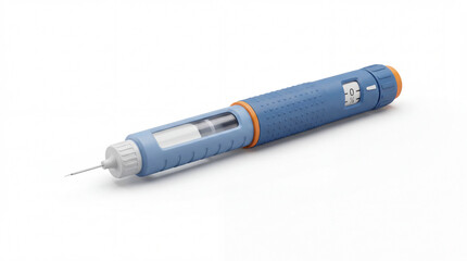 Fototapeta premium Insulin Pen Injector 3D Clay Style Diabetes Treatment Medical Device Icon Isolated on White Background